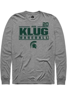 Josh Klug  Michigan State Spartans Graphite Rally NIL Stacked Box Long Sleeve T Shirt