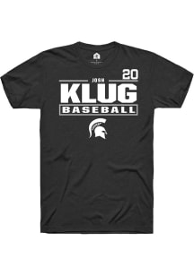 Josh Klug  Michigan State Spartans Black Rally NIL Stacked Box Short Sleeve T Shirt