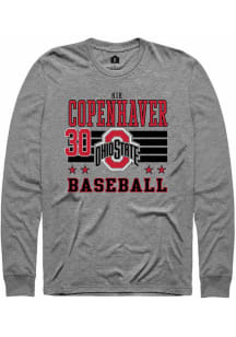 Nik Copenhaver  Ohio State Buckeyes Grey Rally NIL Striped Long Sleeve T Shirt