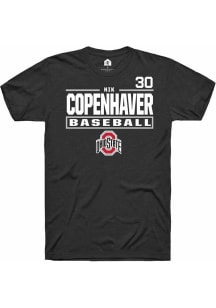 Nik Copenhaver  Ohio State Buckeyes Black Rally NIL Stacked Box Short Sleeve T Shirt