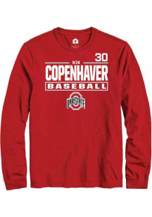 Nik Copenhaver  Ohio State Buckeyes Red Rally NIL Stacked Box Long Sleeve T Shirt