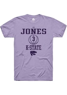 Cj Jones  K-State Wildcats Lavender Rally NIL Sport Icon Short Sleeve T Shirt