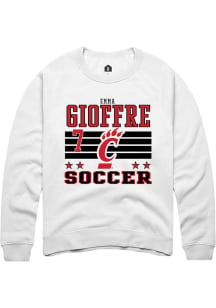 Emma Gioffre  Rally Cincinnati Bearcats Mens White NIL Striped Long Sleeve Crew Sweatshirt