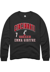 Emma Gioffre  Rally Cincinnati Bearcats Mens Black NIL Arch Logo Long Sleeve Crew Sweatshirt