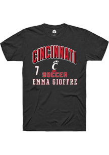 Emma Gioffre  Cincinnati Bearcats Black Rally NIL Arch Logo Short Sleeve T Shirt