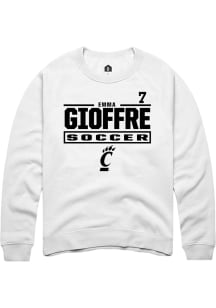 Emma Gioffre  Rally Cincinnati Bearcats Mens White NIL Stacked Box Long Sleeve Crew Sweatshirt