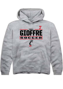 Emma Gioffre  Rally Cincinnati Bearcats Youth Grey NIL Stacked Box Long Sleeve Hoodie