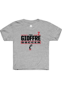 Emma Gioffre  Rally Cincinnati Bearcats Youth Grey NIL Stacked Box Short Sleeve T-Shirt