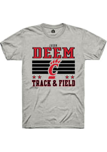 Jason Deem  Cincinnati Bearcats Ash Rally NIL Striped Short Sleeve T Shirt