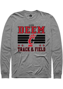 Jason Deem  Cincinnati Bearcats Grey Rally NIL Striped Long Sleeve T Shirt