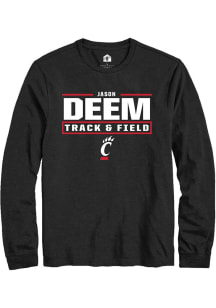 Jason Deem  Cincinnati Bearcats Black Rally NIL Stacked Box Long Sleeve T Shirt