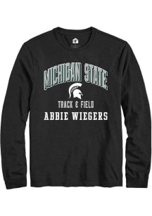 Abbie Wiegers  Michigan State Spartans Black Rally NIL Arch Logo Long Sleeve T Shirt