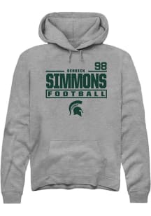 Derrick Simmons  Rally Michigan State Spartans Mens Graphite NIL Stacked Box Long Sleeve Hoodie