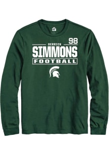 Derrick Simmons  Michigan State Spartans Green Rally NIL Stacked Box Long Sleeve T Shirt