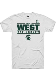 Owen West  Michigan State Spartans White Rally NIL Stacked Box Short Sleeve T Shirt
