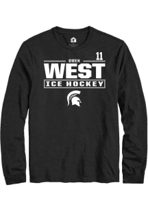 Owen West  Michigan State Spartans Black Rally NIL Stacked Box Long Sleeve T Shirt