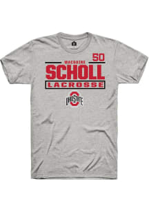 MacGuire Scholl  Ohio State Buckeyes Ash Rally NIL Stacked Box Short Sleeve T Shirt