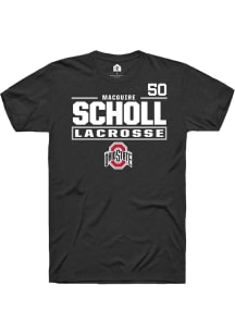 MacGuire Scholl  Ohio State Buckeyes Black Rally NIL Stacked Box Short Sleeve T Shirt