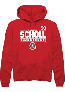 MacGuire Scholl  Rally Ohio State Buckeyes Mens Red NIL Stacked Box Long Sleeve Hoodie