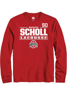 MacGuire Scholl  Ohio State Buckeyes Red Rally NIL Stacked Box Long Sleeve T Shirt