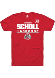 MacGuire Scholl  Ohio State Buckeyes Red Rally NIL Stacked Box Short Sleeve T Shirt