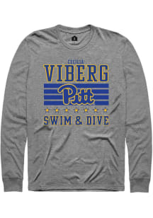 Cecilia Viberg  Pitt Panthers Grey Rally NIL Striped Long Sleeve T Shirt