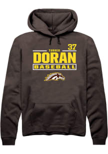 Turner Doran  Rally Western Michigan Broncos Mens Brown NIL Stacked Box Long Sleeve Hoodie