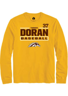 Turner Doran  Western Michigan Broncos Gold Rally NIL Stacked Box Long Sleeve T Shirt