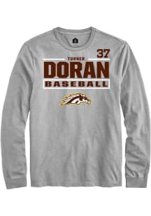 Turner Doran  Western Michigan Broncos Grey Rally NIL Stacked Box Long Sleeve T Shirt
