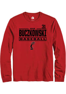 Adam Buczkowski  Cincinnati Bearcats Red Rally NIL Stacked Box Long Sleeve T Shirt