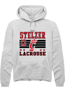 Lilly Stelzer  Rally Cincinnati Bearcats Mens White NIL Striped Long Sleeve Hoodie
