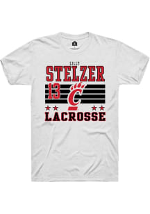 Lilly Stelzer  Cincinnati Bearcats White Rally NIL Striped Short Sleeve T Shirt