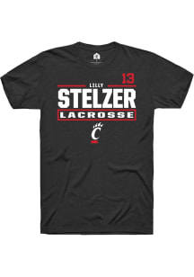 Lilly Stelzer  Cincinnati Bearcats Black Rally NIL Stacked Box Short Sleeve T Shirt