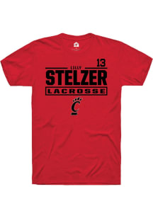 Lilly Stelzer  Cincinnati Bearcats Red Rally NIL Stacked Box Short Sleeve T Shirt