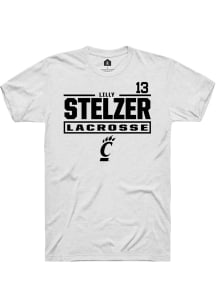 Lilly Stelzer  Cincinnati Bearcats White Rally NIL Stacked Box Short Sleeve T Shirt