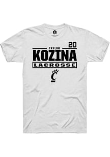 Taylor Kozina  Cincinnati Bearcats White Rally NIL Stacked Box Short Sleeve T Shirt