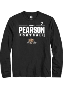 Byron Pearson  Ohio Bobcats Black Rally Football NIL Stacked Box Long Sleeve T Shirt