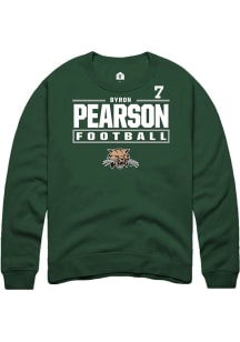 Byron Pearson  Rally Ohio Bobcats Mens Green Football NIL Stacked Box Long Sleeve Crew Sweatshirt