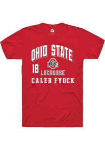 Caleb Fyock  Ohio State Buckeyes Red Rally NIL Arch Logo Short Sleeve T Shirt
