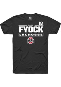 Caleb Fyock  Ohio State Buckeyes Black Rally NIL Stacked Box Short Sleeve T Shirt