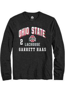 Garrett Haas  Ohio State Buckeyes Black Rally NIL Arch Logo Long Sleeve T Shirt