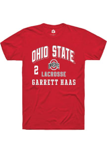 Garrett Haas  Ohio State Buckeyes Red Rally NIL Arch Logo Short Sleeve T Shirt