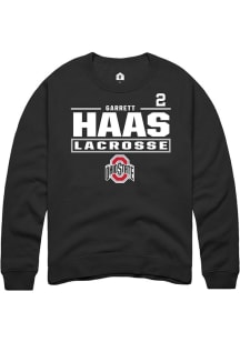 Garrett Haas  Rally Ohio State Buckeyes Mens Black NIL Stacked Box Long Sleeve Crew Sweatshirt