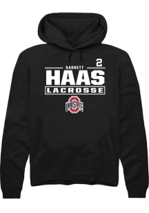 Garrett Haas  Rally Ohio State Buckeyes Mens Black NIL Stacked Box Long Sleeve Hoodie