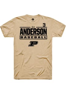 Eli Anderson  Purdue Boilermakers Tan Rally NIL Stacked Box Short Sleeve T Shirt