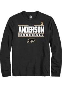 Eli Anderson  Purdue Boilermakers Black Rally NIL Stacked Box Long Sleeve T Shirt