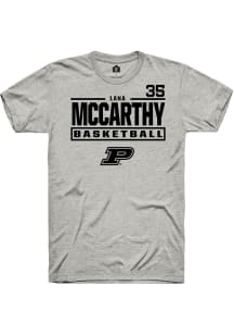 Lana McCarthy  Purdue Boilermakers Ash Rally NIL Stacked Box Short Sleeve T Shirt