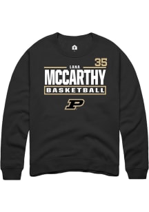 Lana McCarthy  Rally Purdue Boilermakers Mens Black NIL Stacked Box Long Sleeve Crew Sweatshirt