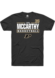 Lana McCarthy  Purdue Boilermakers Black Rally NIL Stacked Box Short Sleeve T Shirt