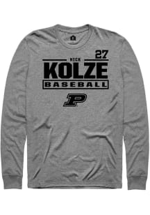 Nick Kolze  Purdue Boilermakers Graphite Rally NIL Stacked Box Long Sleeve T Shirt